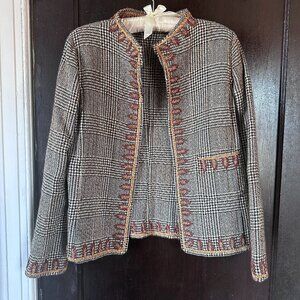Vintage 90s Embroidered Houndstooth Jacket